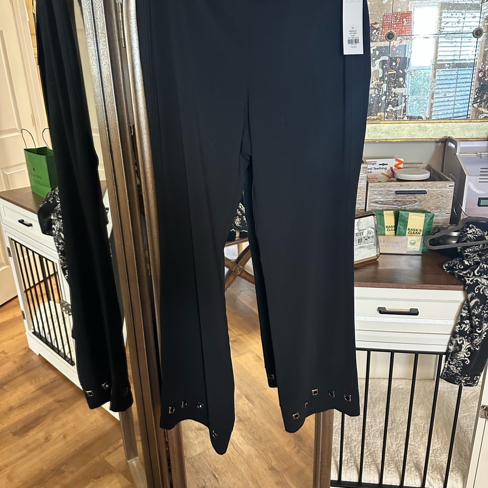 Carlisle Black Flare Pants with Silver Accents
